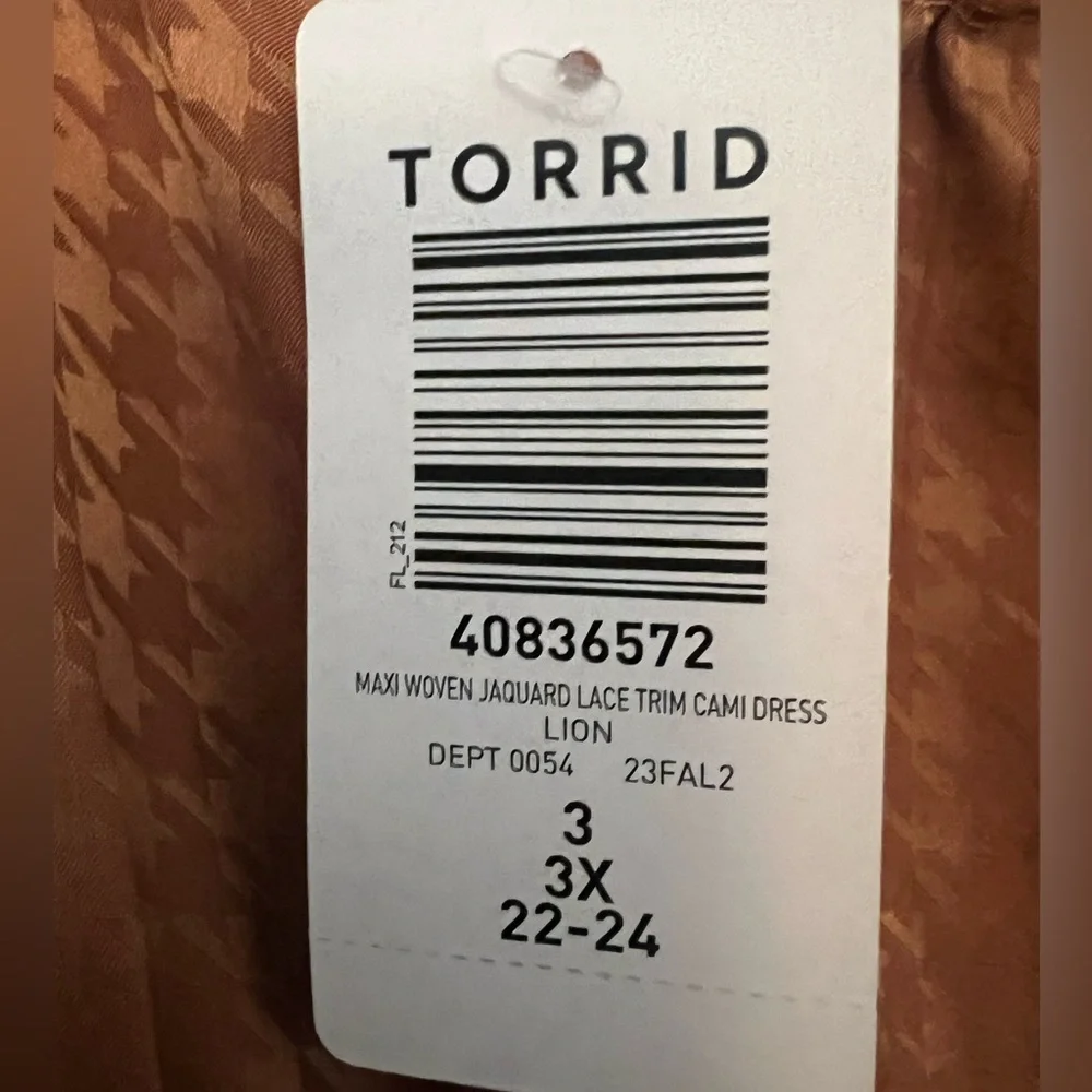 NWT torrid Tea Length Woven Jacquard Lace Trim Cami Dress - Picture 7 of 8